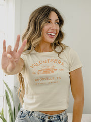 Vols Stadium Coordinates Off White Micro Cropped Tee