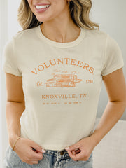 Vols Stadium Coordinates Off White Micro Cropped Tee