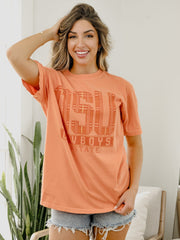 OSU Cowboys Preppy Plaid Orange Tee