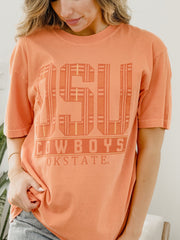 OSU Cowboys Preppy Plaid Orange Tee