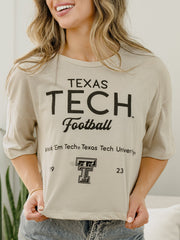 Texas Tech Shot Off White Cropped Tee