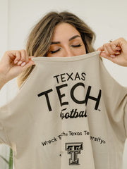 Texas Tech Shot Off White Cropped Tee