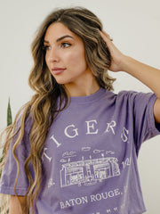 LSU Tigers Stadium Coordinates Violet Tee