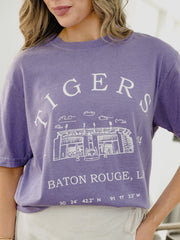 LSU Tigers Stadium Coordinates Violet Tee