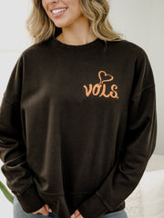 Vols Lyric Puff Ink Charcoal Hi-Dive Oversized Crew Sweatshirt