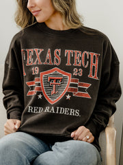 Texas Tech Pep Rally Black Oversized Crew Hi-Dive Sweatshirt