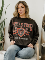 Texas Tech Pep Rally Black Oversized Crew Hi-Dive Sweatshirt