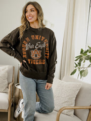 Auburn Tigers Draft Charcoal Hi-Dive Oversized Crew Sweatshirt