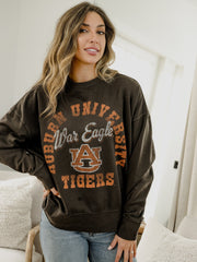 Auburn Tigers Draft Charcoal Hi-Dive Oversized Crew Sweatshirt