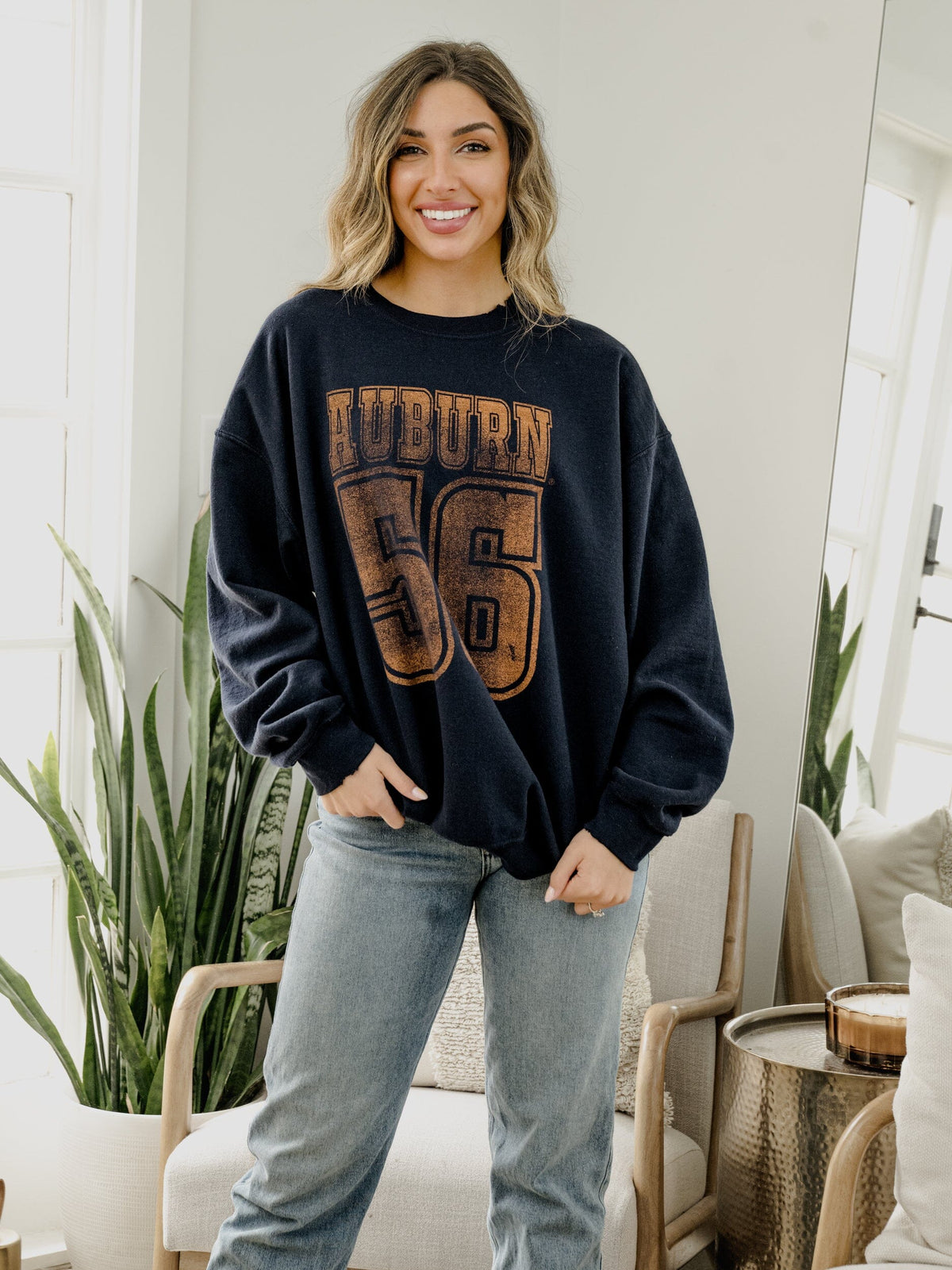 Auburn Tigers Player Navy Thrifted Sweatshirt