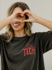 Texas Tech Lyric Puff Ink Pepper Tee