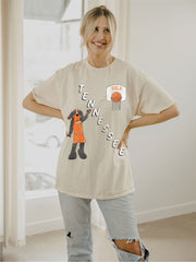 Tennessee Vols Retro Basketball Off White Thrifted Tee