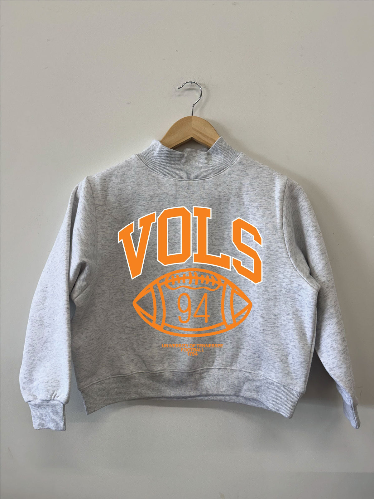 Children's Tennessee Vols Campus Classic Gray Mock Neck Sweatshirt