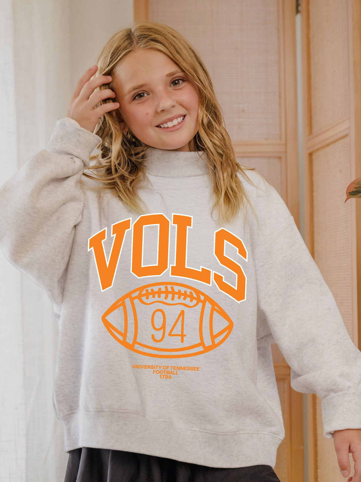 Children's Tennessee Vols Campus Classic Gray Mock Neck Sweatshirt