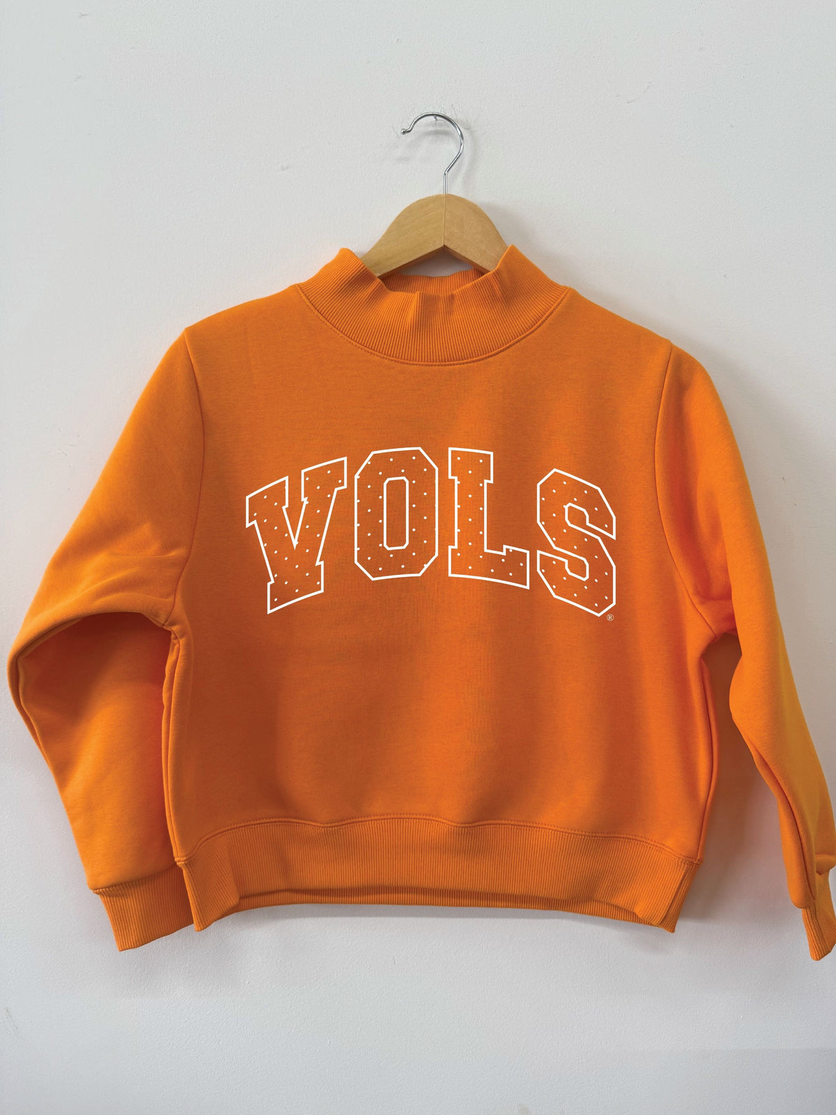 Children's Tennessee Vols Polka Dot Puff Ink Orange Mock Neck Sweatshirt