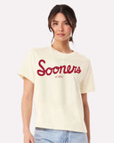 OU Sooners Bold Script Vintage White Ellie Heavyweight Tee