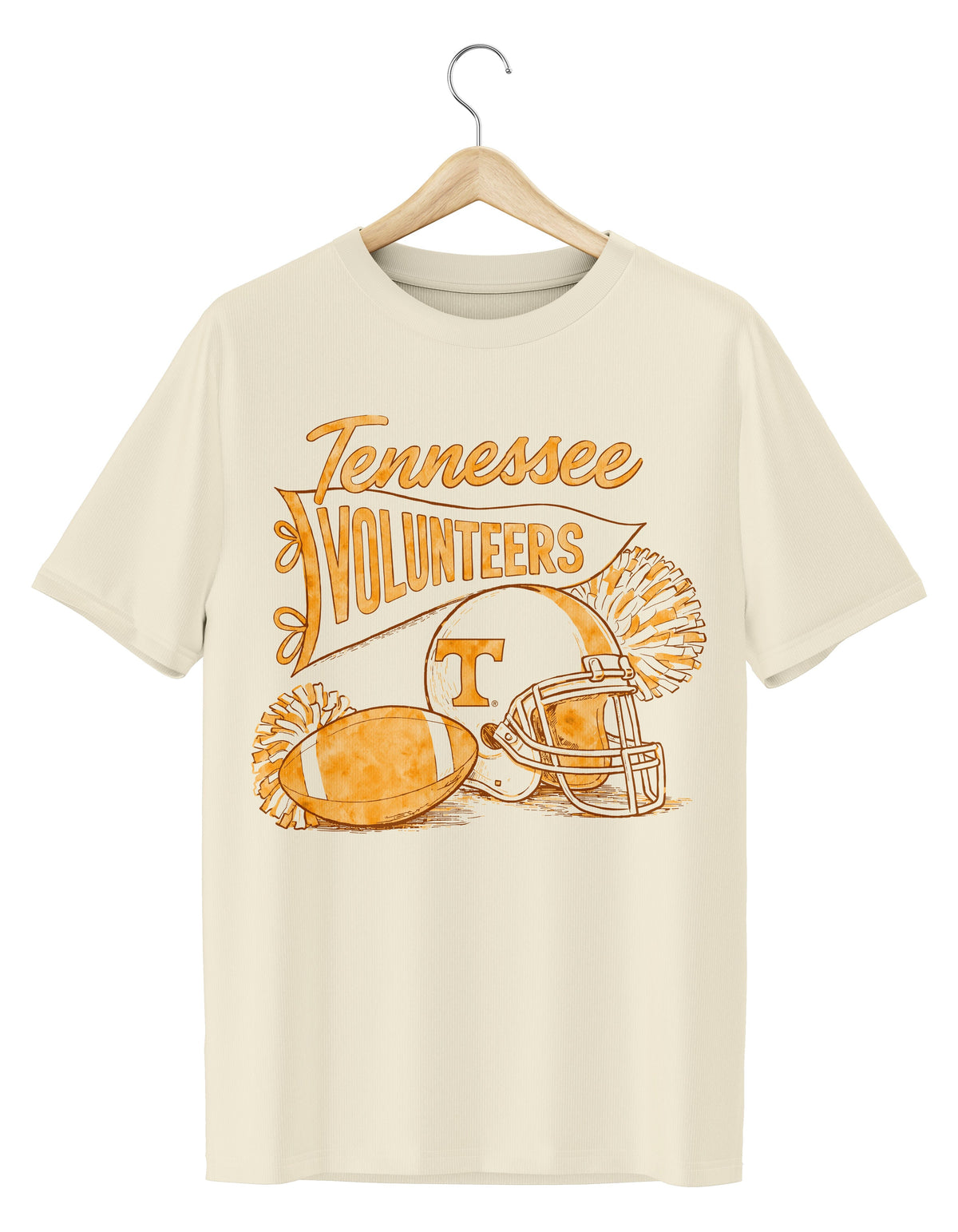 Tennessee Vols Football Pennant Vintage White Ellie Perfect Tee