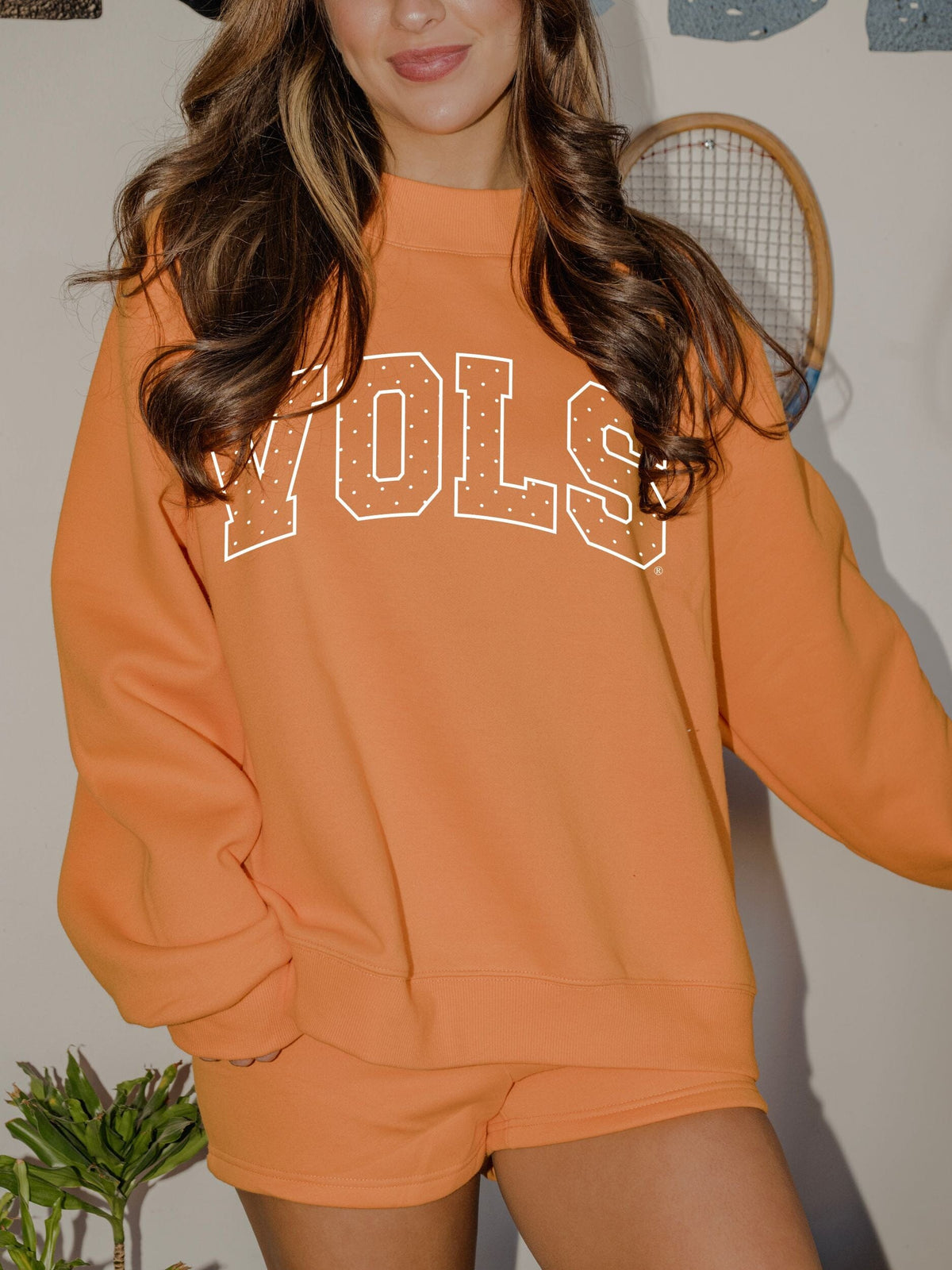 Tennessee Vols Polka Dot Puff Ink Weekend Orange Mock Neck Sweatshirt