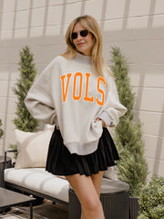 Tennessee Vols Double Tall Boy Gray Mock Neck Reversible Sweatshirt