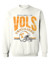 Vols Established Date Helmet White Thrifted Sweatshirt