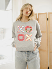 XOXO Quilt Print Gray Sweatshirt