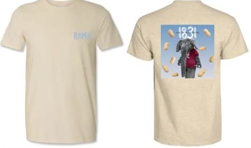 Alabama Crimson Tide Big Al's Version Off White One Size Tee