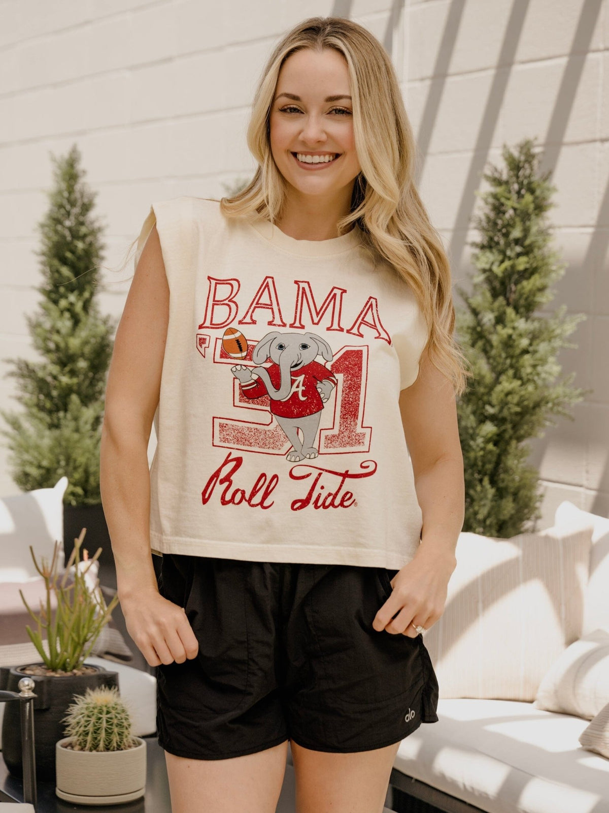 Alabama Crimson Tide Club Mascot Off White Tank