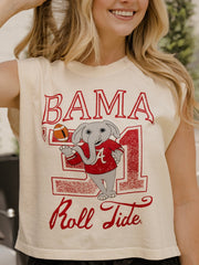 Alabama Crimson Tide Club Mascot Off White Tank