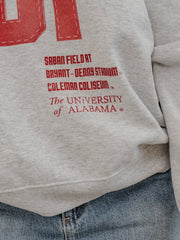 Alabama Crimson Tide Crest Stamp Ash Gray Thrifted Sweatshirt