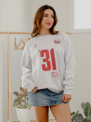 Alabama Crimson Tide Crest Stamp Ash Gray Thrifted Sweatshirt