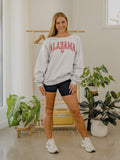 Alabama Crimson Tide Gingham Heart Ash Gray Flashdance Sweatshirt