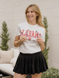 Alabama Crimson Tide Gingham Heart White Tee