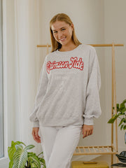 Alabama Crimson Tide Letterman Gray Chrome Hi Dive Sweatshirt