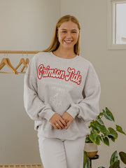 Alabama Crimson Tide Letterman Gray Chrome Hi Dive Sweatshirt