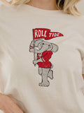 Alabama Crimson Tide Mascot Flag Vintage White Ellie Perfect Tee