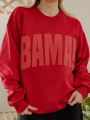 Alabama Crimson Tide Mono Puff Ink Crimson Sweatshirt