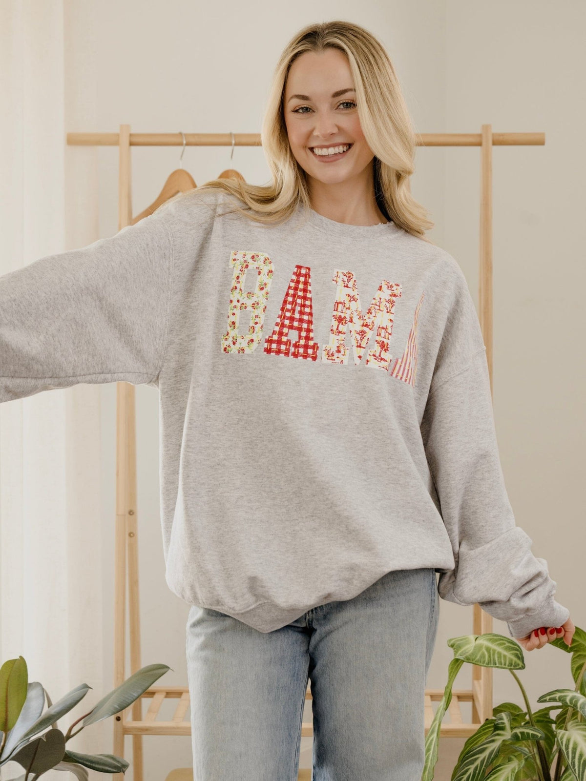 Alabama Crimson Tide Quilted Puff Ink Ash Gray Thrifted Sweatshirt