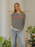 Alabama Crimson Tide Simple Script Black/White Stripe Hi Dive Sweatshirt
