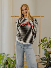 Alabama Crimson Tide Simple Script Black/White Stripe Hi Dive Sweatshirt