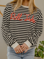 Alabama Crimson Tide Simple Script Black/White Stripe Hi Dive Sweatshirt