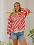 Alabama Crimson Tide Simple Script Red/White Stripe Hi Dive Sweatshirt