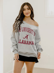 Alabama Crimson Tide Vintage Sport Ash Gray Flashdance Sweatshirt