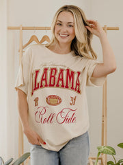 Alabama Crimson Tide Wave Arch Off White Thrifted Tee