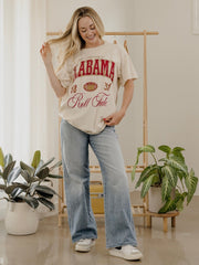 Alabama Crimson Tide Wave Arch Off White Thrifted Tee