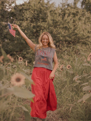 America Wave Arch Blue Tank