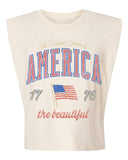 America Wave Arch Off White Tank