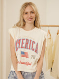 America Wave Arch Off White Tank