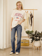 America Wave Arch Off White Thrifted Tee