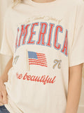 America Wave Arch Off White Thrifted Tee