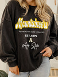 App State Mountaineers Letterman Charcoal Chrome Hi Dive Sweatshirt